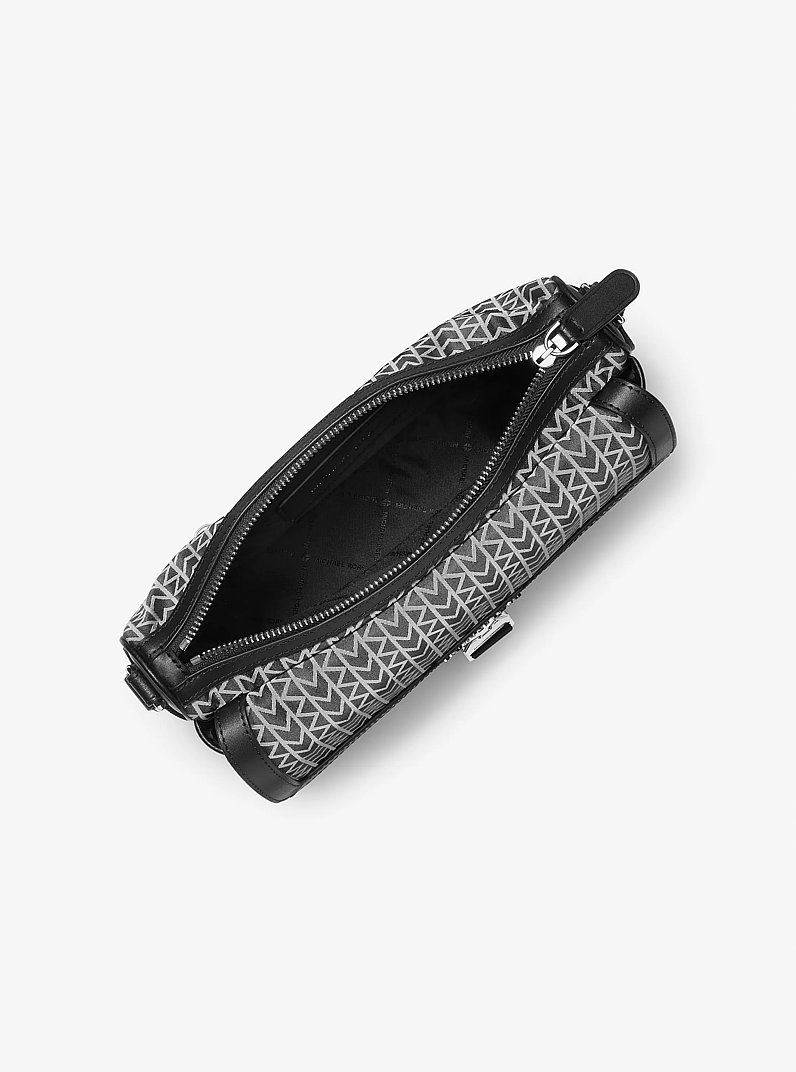 Eli MK2000 Logo Jacquard Messenger Bag in BLACK | Michael Kors