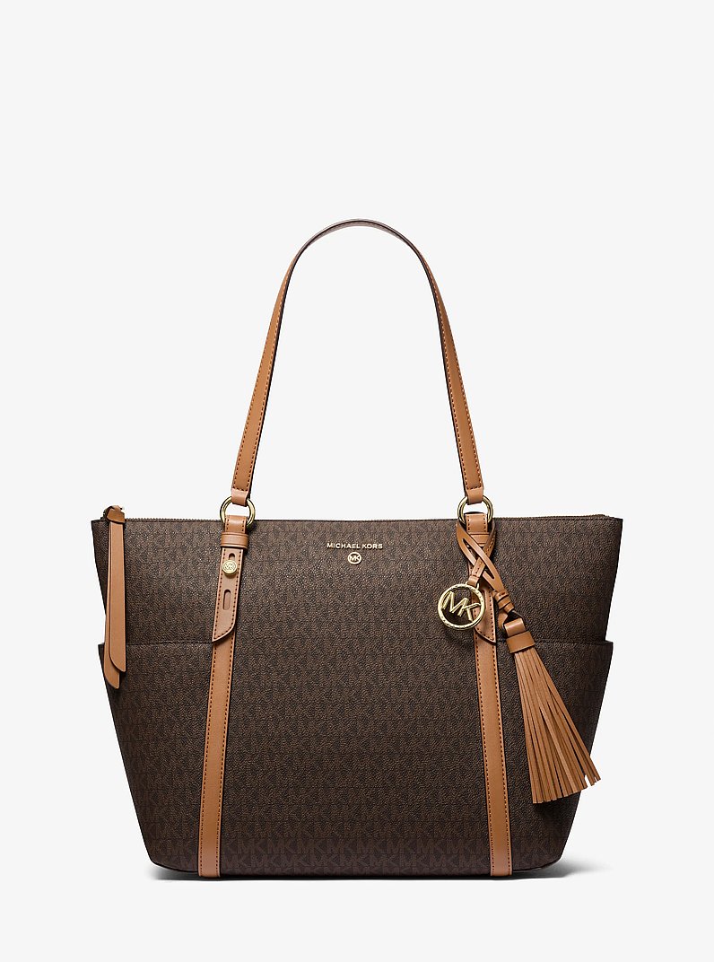 Bolso tote Sullivan grande con cremallera superior y logotipo in MARR&Oacute;N/BELLOTA | Michael Kors