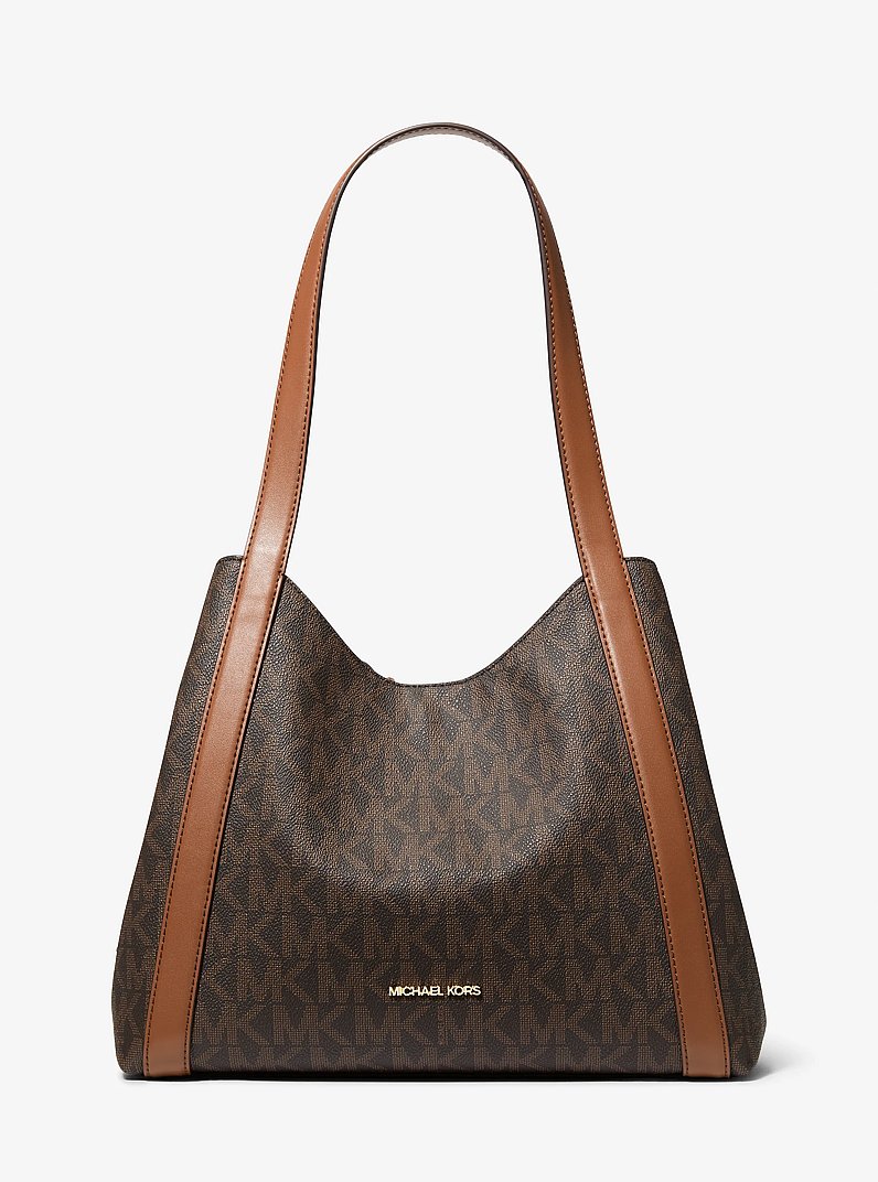 Rosemary Large Signature Logo Shoulder Bag in BROWN/LUGGAGE | Michael Kors