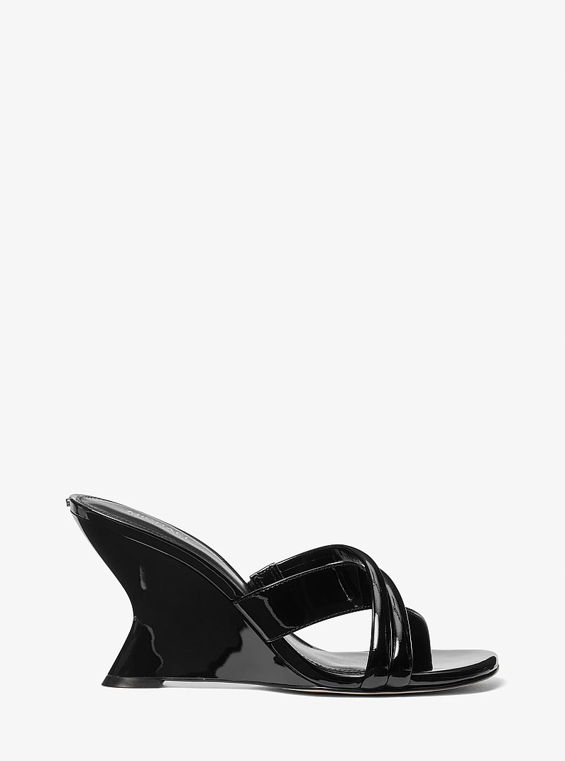 Nadina Patent Leather Mule in BLACK | Michael Kors