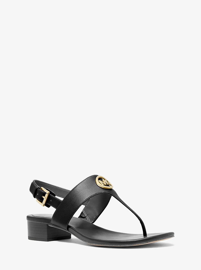 Hannah T-Strap Sandal in BLACK | Michael Kors
