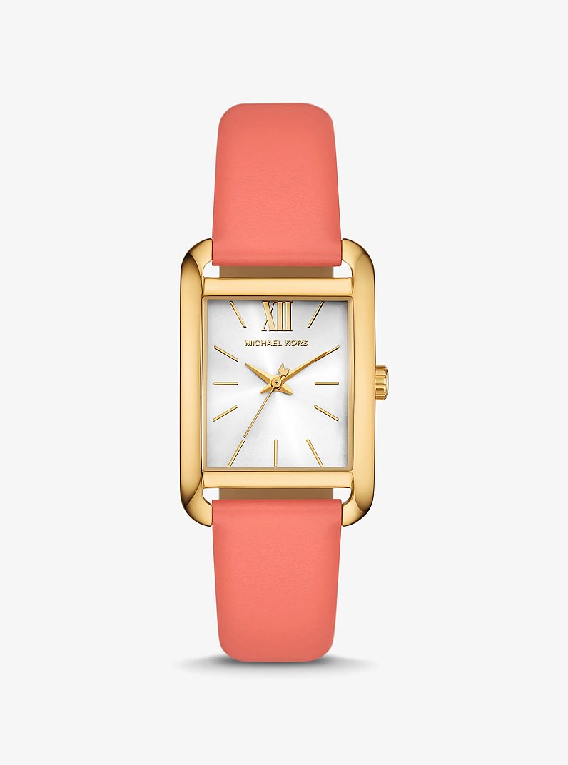 Petite Monroe Gold-Tone and Leather Watch in GRAPEFRUIT - Sale