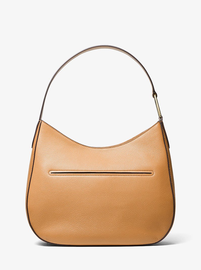Kensington Large Pebbled Leather Hobo Shoulder Bag in PALE PEANUT | Michael Kors