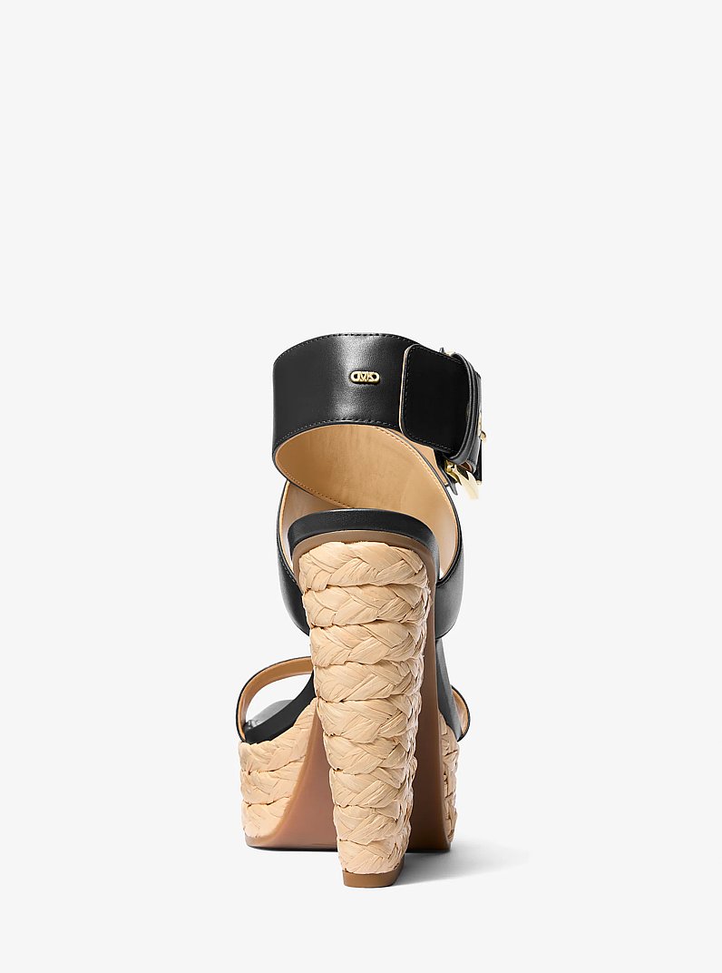 Sandale &agrave; plateforme Rhoda en cuir in NOIR | Michael Kors