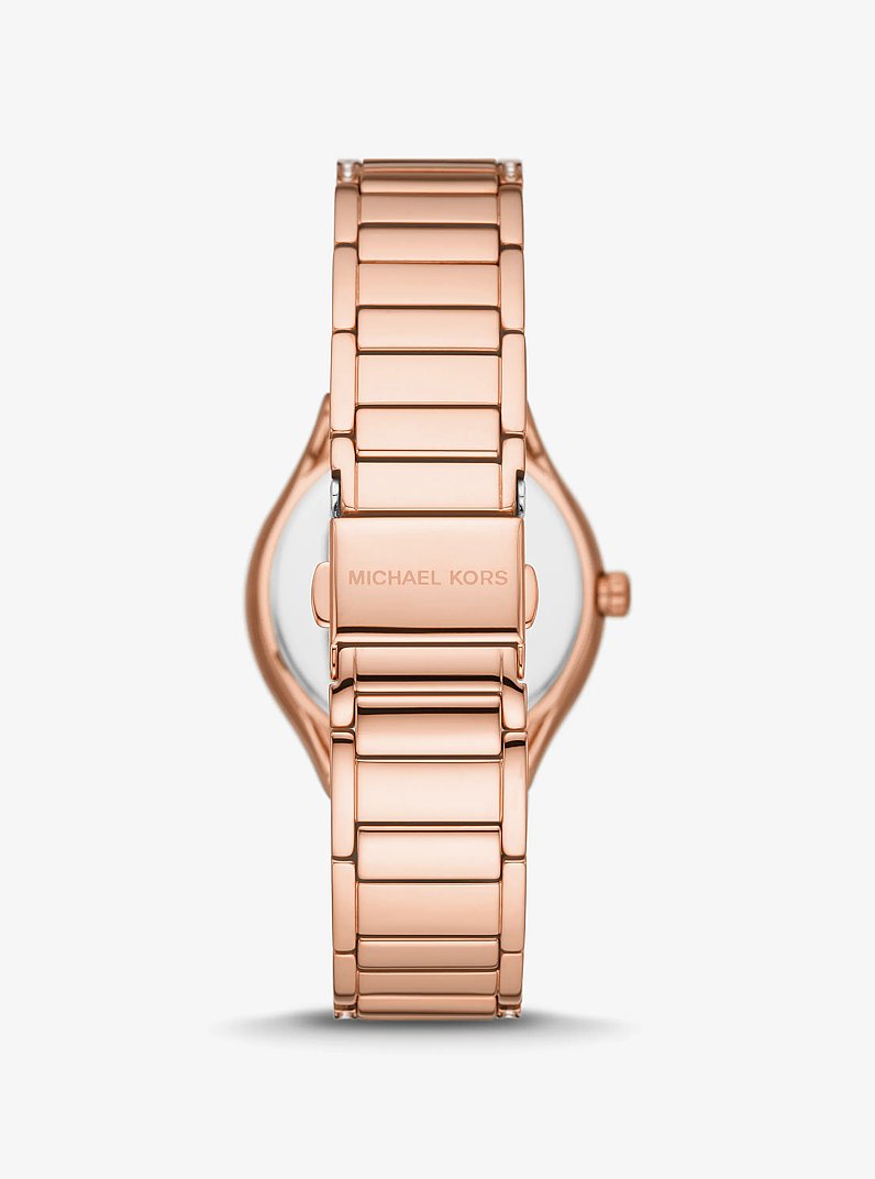 Mini Sylvia Pav&eacute; Rose Gold-Tone Watch in ROSE GOLD | Michael Kors