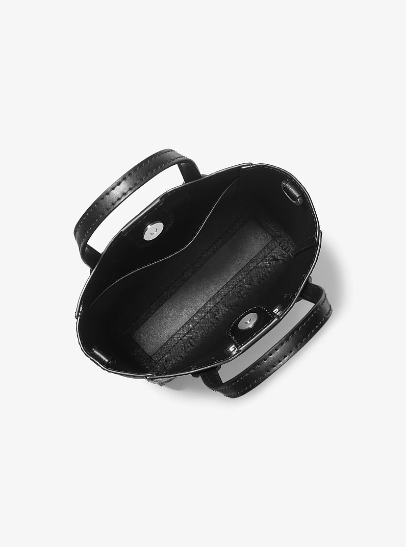 Vincent Extra-Small Saffiano Leather Crossbody Bag With Card Case in BLACK | Michael Kors