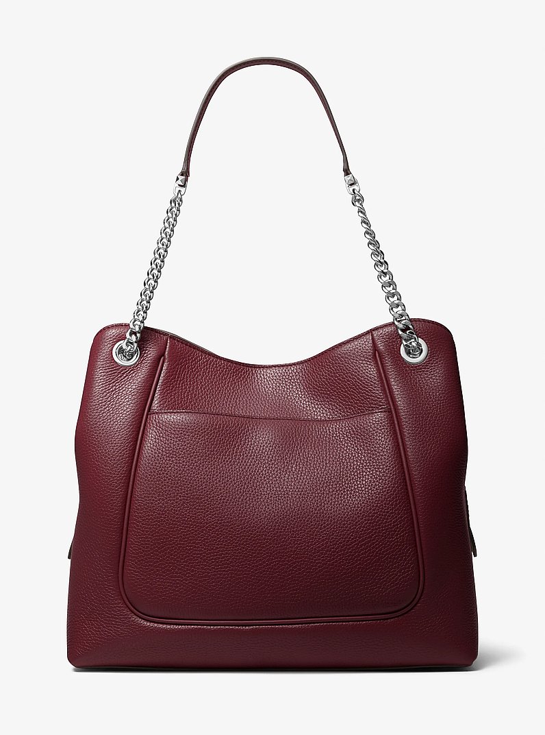 Grand sac &agrave; &eacute;paule Piper en cuir grain&eacute; in MERLOT | Michael Kors