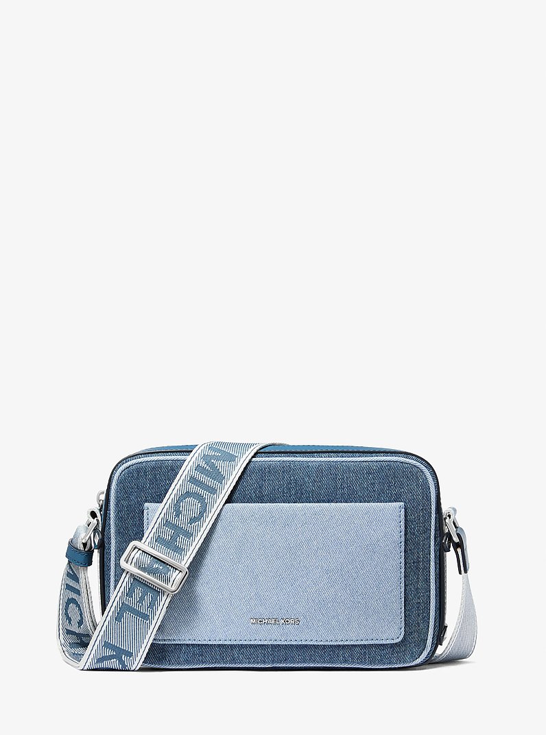 Maeve Large Two-Tone Denim Crossbody Bag in UNION WASH MULTI | Michael Kors