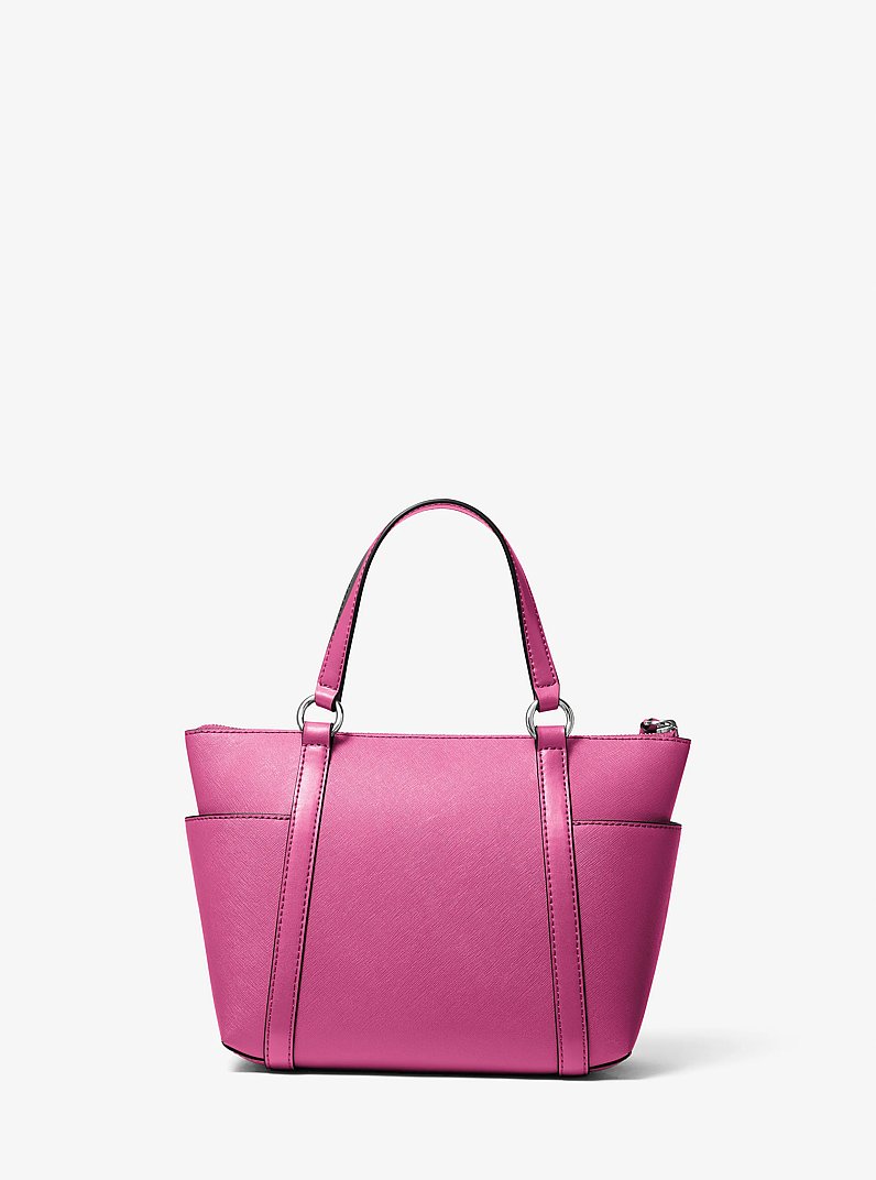 Sullivan Small Saffiano Leather Top-Zip Tote Bag in DEEP FUCHSIA | Michael Kors