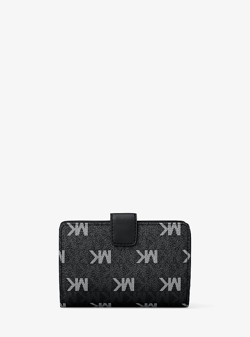 Jet Set Travel Medium Signature Logo Billfold Wallet in NOIR | Michael Kors