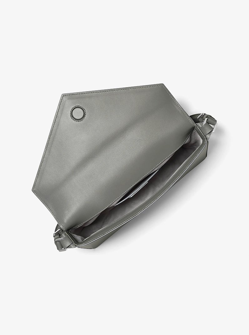 Manhatta Large Leather Bag in PEWTER | Michael Kors