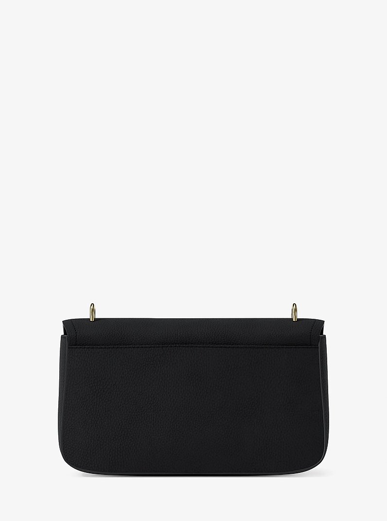 Tribeca Large Pebbled Leather Shoulder Bag in BLACK | Michael Kors