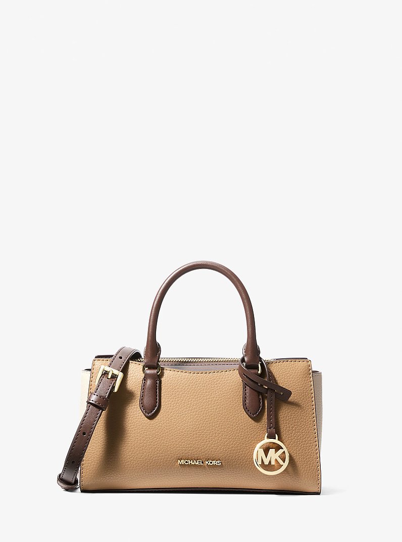 Arden Small Color-Block Messenger Bag in CAMEL MLT | Michael Kors