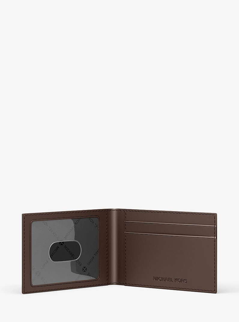 Cooper Logo Billfold Wallet With Passcase in CAMEL | Michael Kors