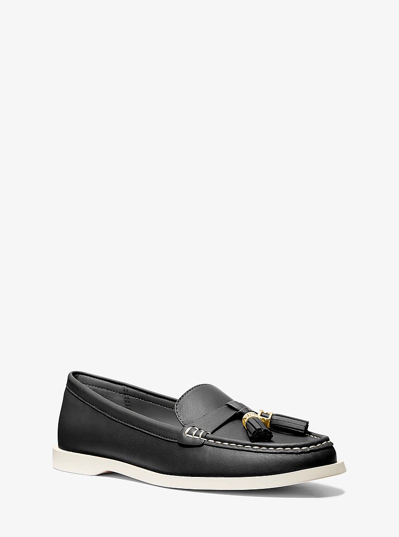Kiernan Leather Loafer in BLACK | Michael Kors