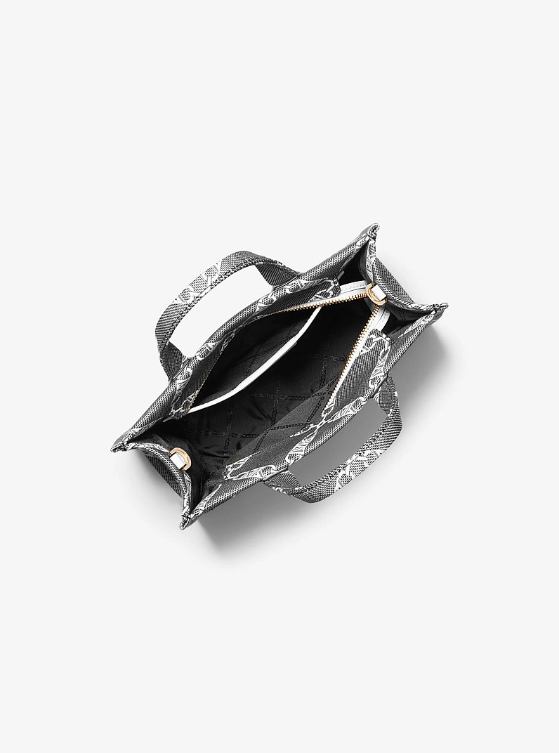 Petit sac messager Gigi en jacquard &agrave; logo Empire in NOIR/BLANC | Michael Kors