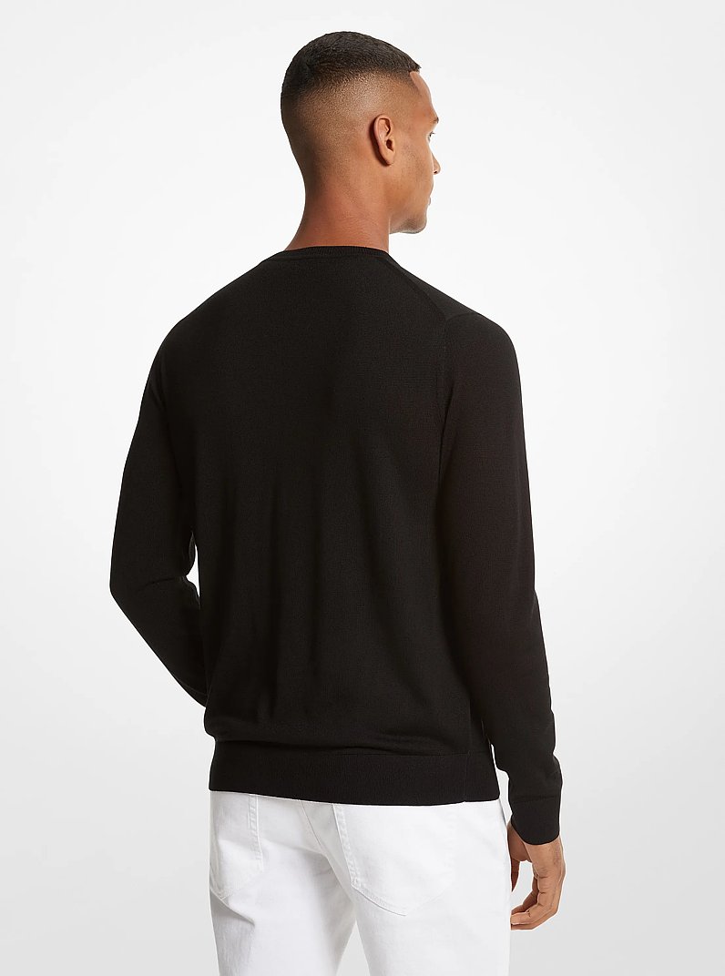 Merino Wool Sweater in BLACK | Michael Kors