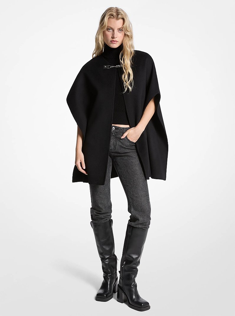 Cappa double-face in misto lana in NERO | Michael Kors