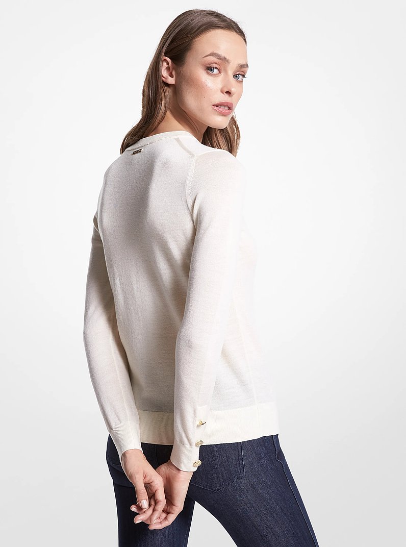 Merino Wool Blend Sweater in BONE | Michael Kors