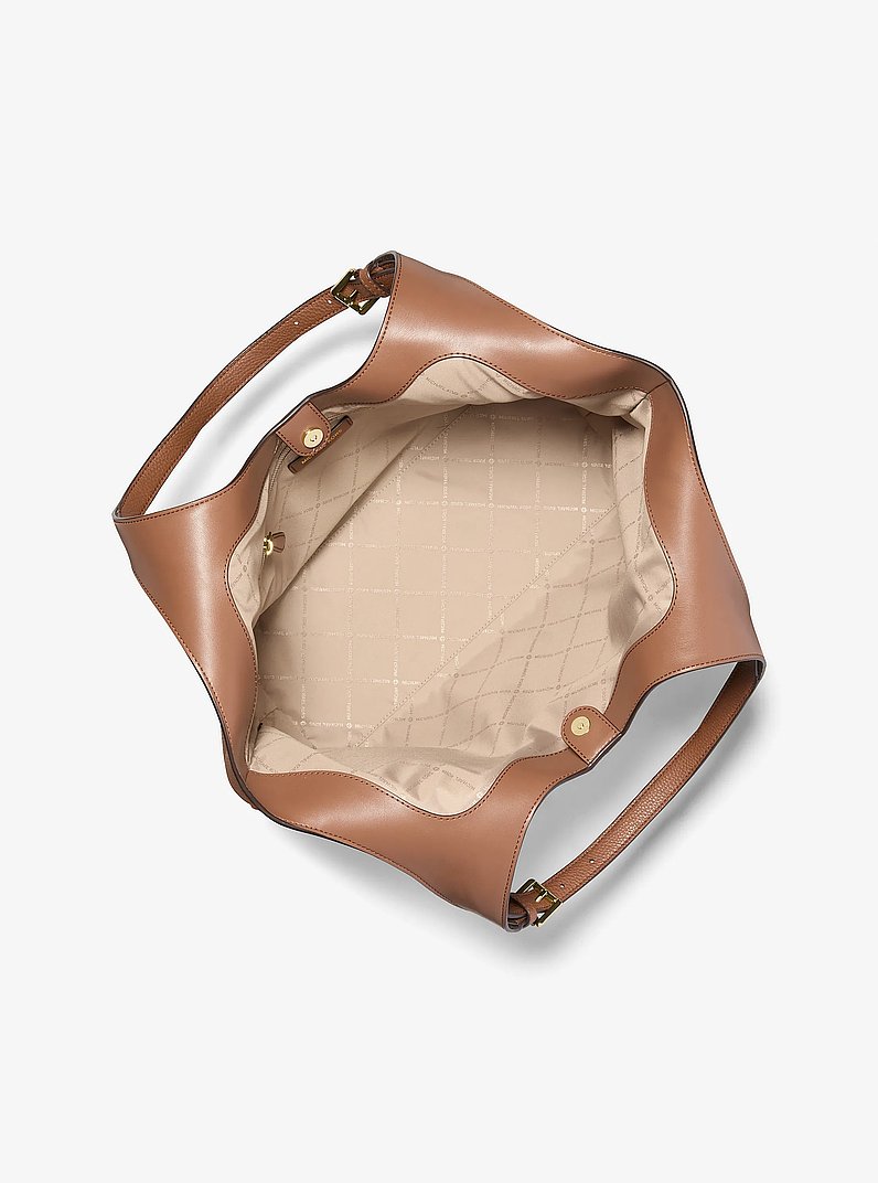 Bernie Large Signature Logo Tote Bag in BROWN | Michael Kors