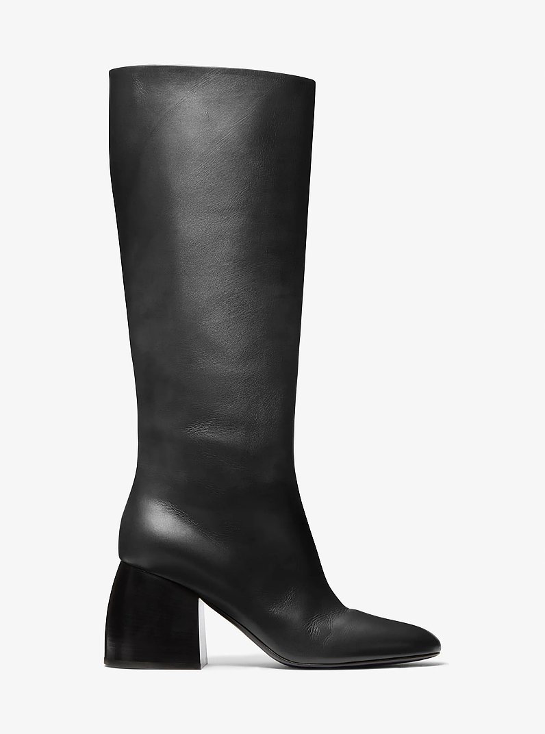 Kaitlin Leather Riding Boot in BLACK | Michael Kors