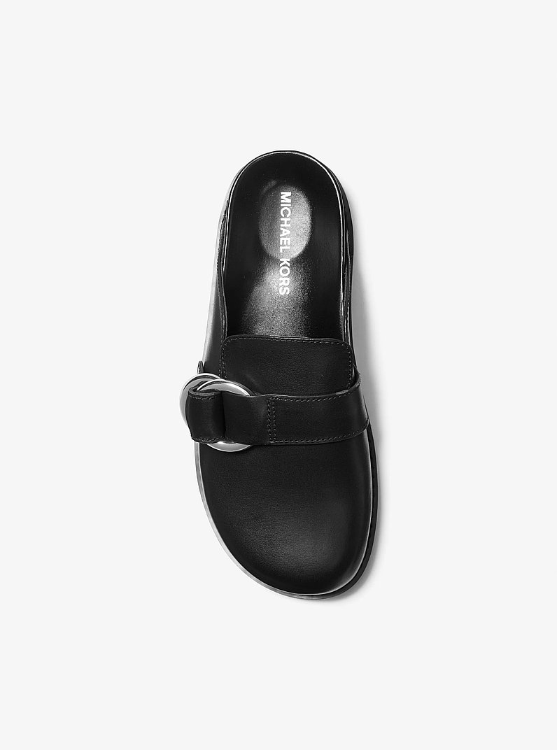 Jaden Leather Clog in BLACK | Michael Kors