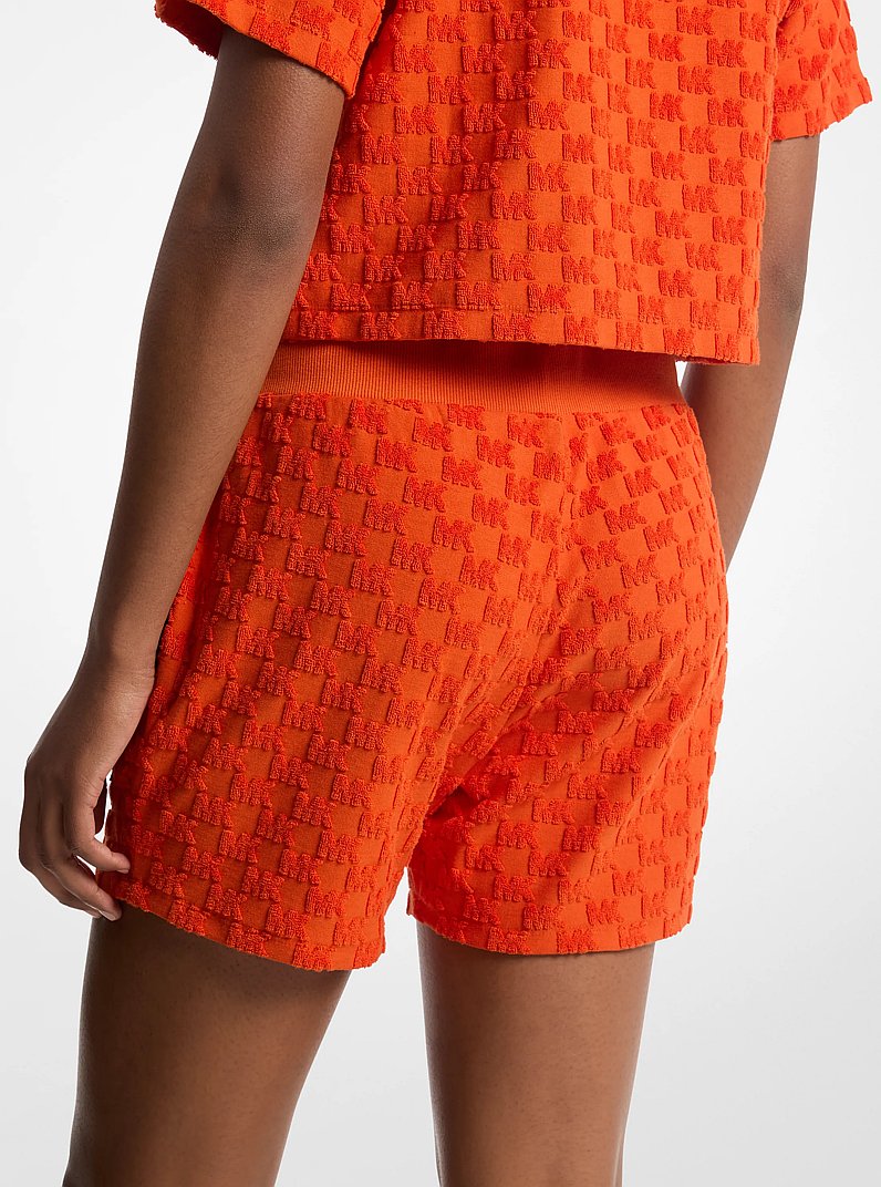 Logo Jacquard Terry Shorts in RED CLAY | Michael Kors