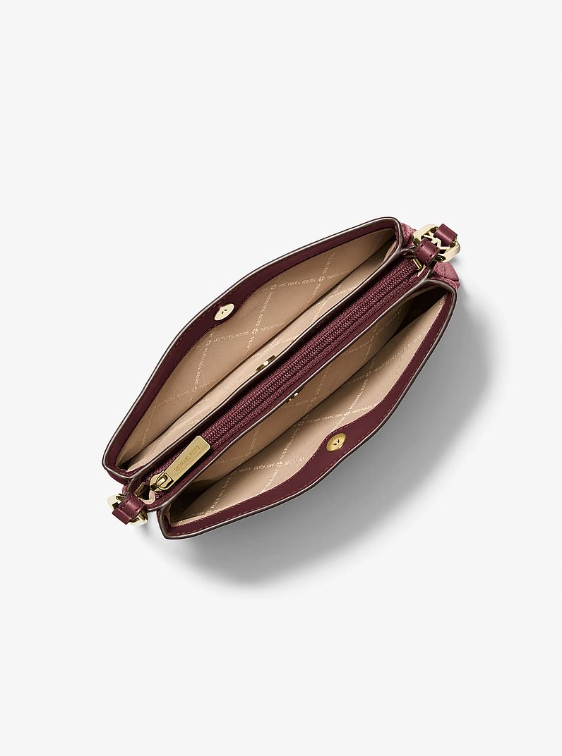Trisha Medium Pebbled Leather Crossbody Bag in OXBLOOD | Michael Kors