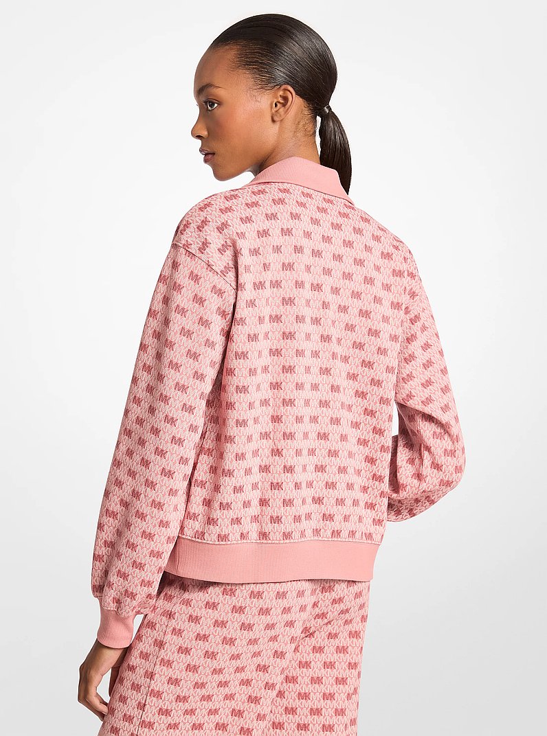 Veste en m&eacute;lange de coton &agrave; fermeture &eacute;clair &agrave; logo in SUNSET ROSE | Michael Kors