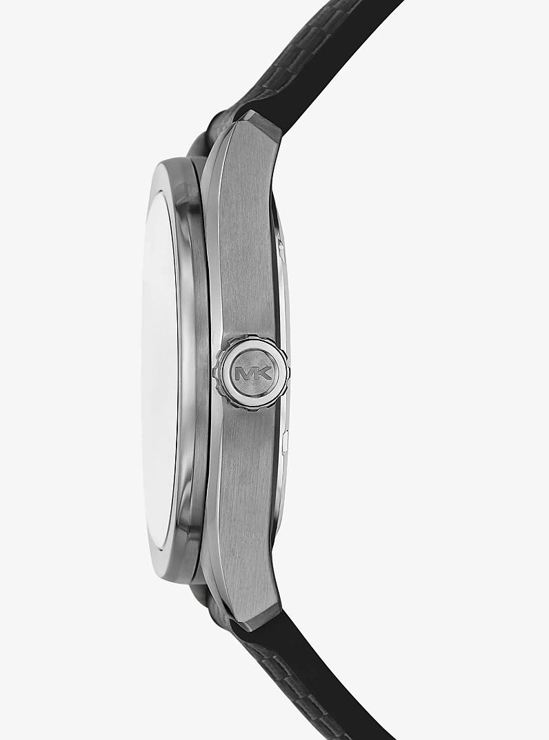 Orologio Accelerator 2.0 oversize tonalit&agrave; canna di fucile con cinturino in silicone testurizzato in NERO | Michael Kors