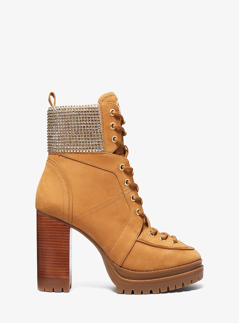 Stiefel Yvonne aus Nubukleder mit Verzierungen
