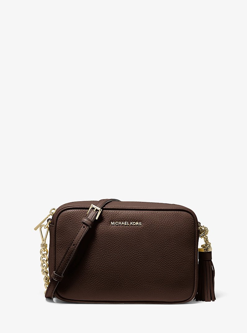Jet Set Medium Pebbled Leather Crossbody Bag in CHOCOLATE | Michael Kors