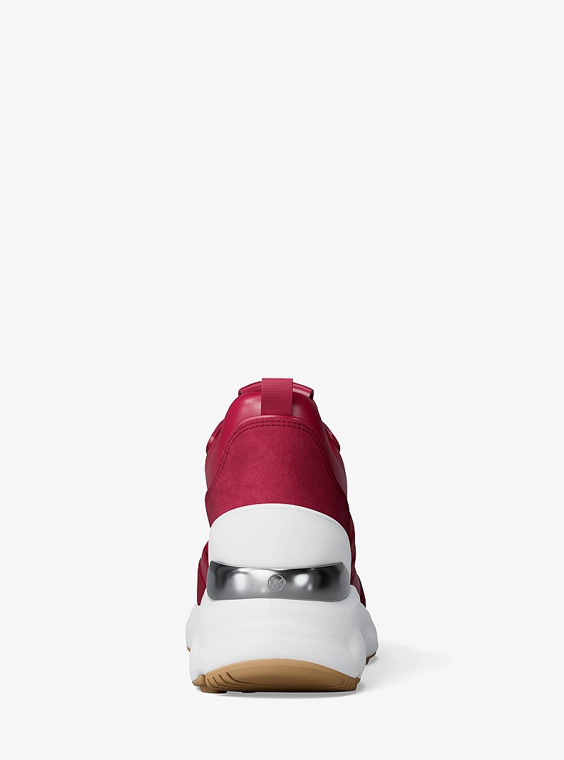 Katrina Woven Wedge Trainer in DK RASPBERRY | Michael Kors
