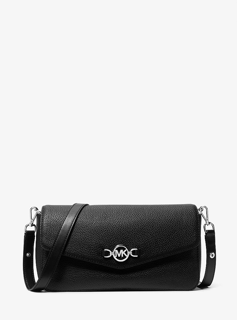 Kacey Medium Pebbled Leather Shoulder Bag in BLACK | Michael Kors