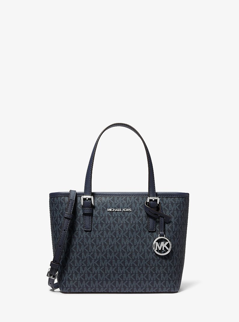 Jet Set Travel Extra-Small Logo Top-Zip Tote Bag in NAVY | Michael Kors