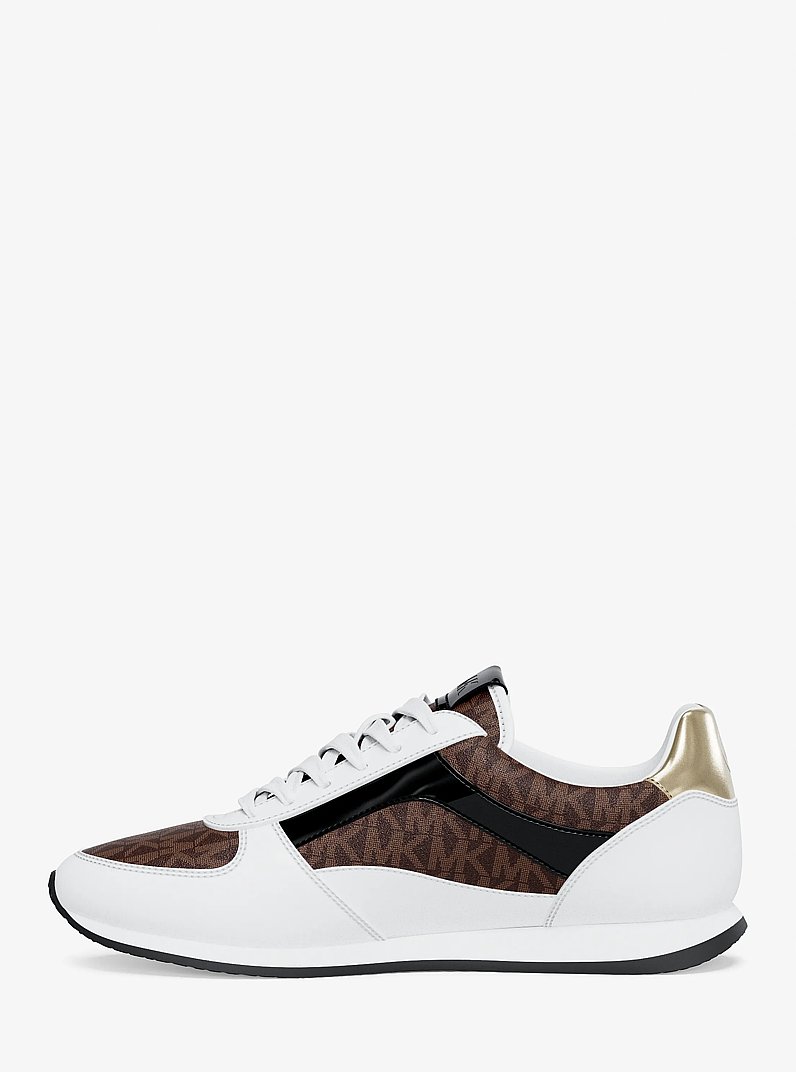 Sneaker Cindy aus glattem Material und Signature-Logostoff in BRAUN MULTI | Michael Kors