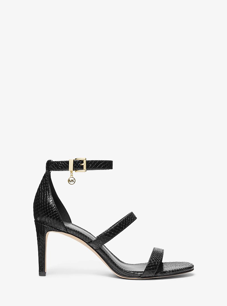 Koda Snake Embossed Leather Sandal