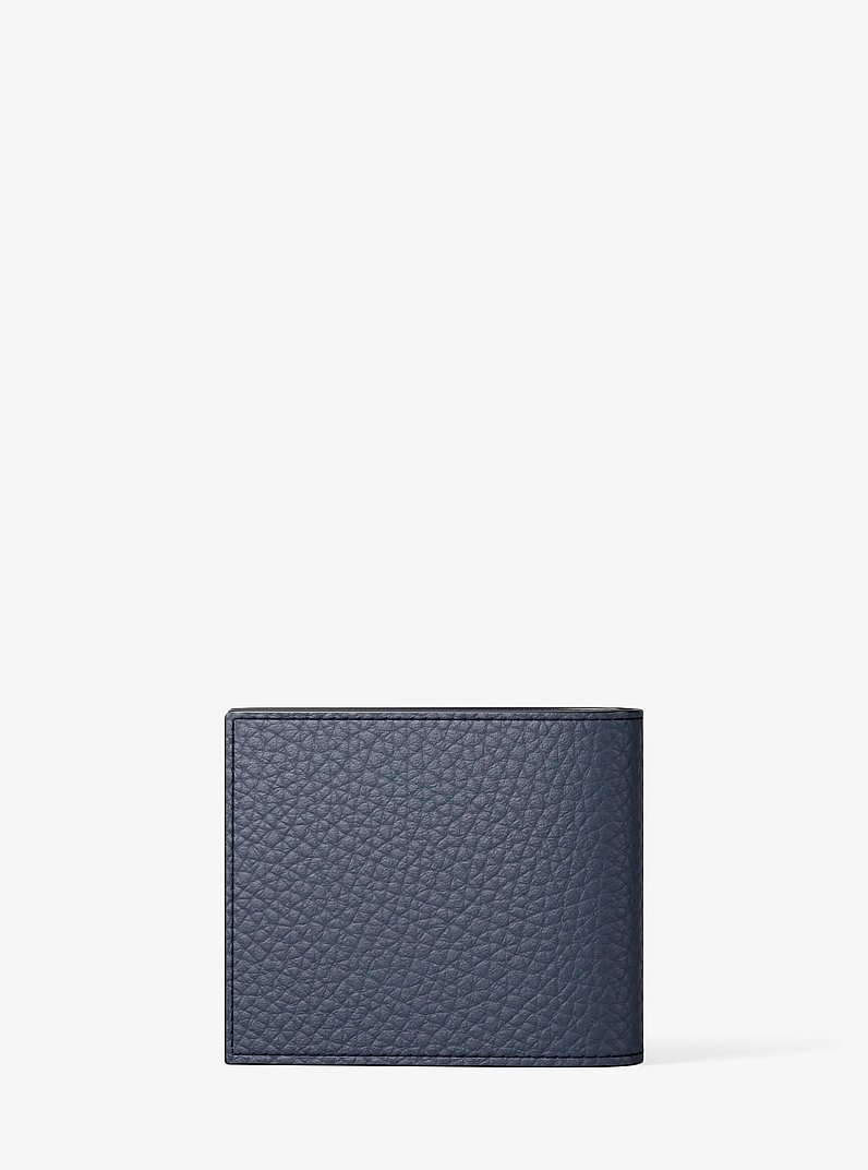 Coffret cadeau avec portefeuille compact en cuir grain&eacute; et porte-cartes &agrave; logo Signature in BLEU MARINE | Michael Kors