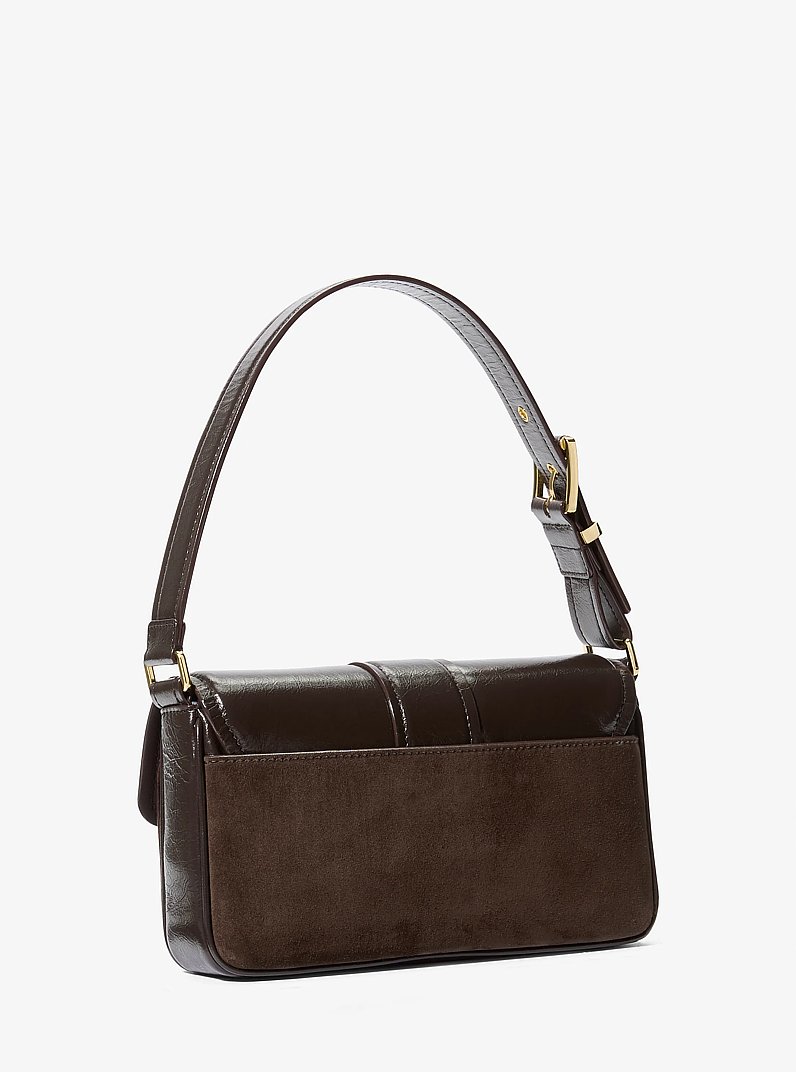 Bolso de hombro Colby mediano de piel cuarteada