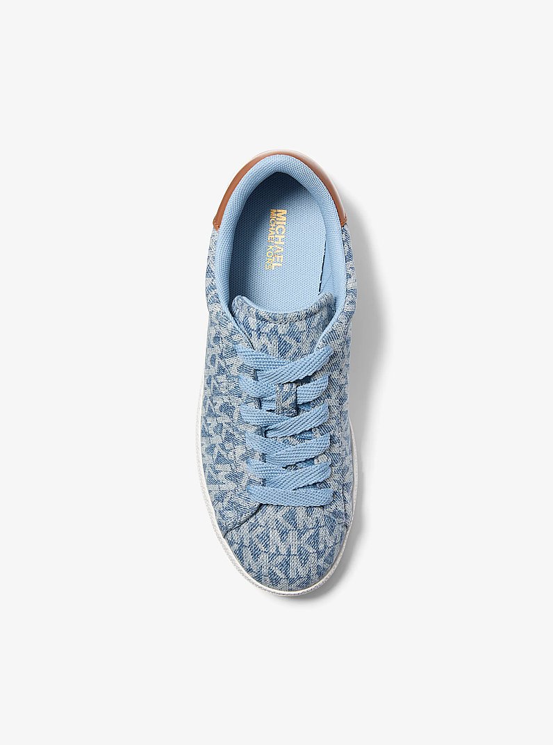 Sammy Signature Logo Print Denim Sneaker in NEW HRZN WSH | Michael Kors
