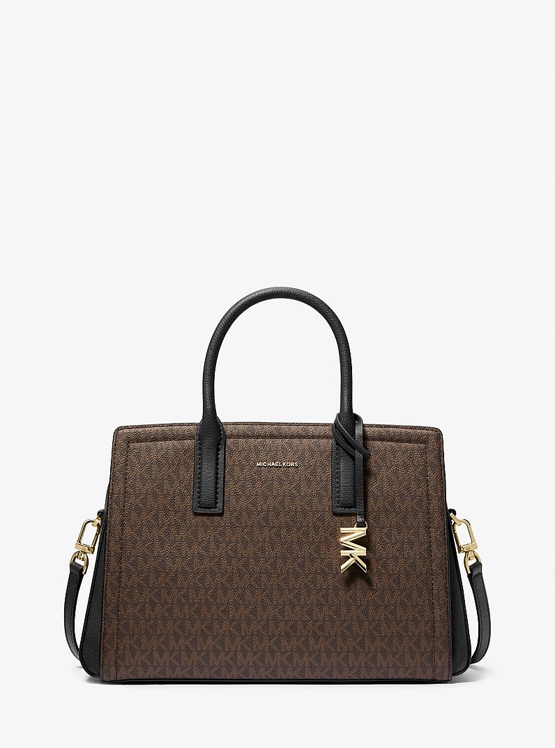 Tas Laila met kenmerkend logo, middelgroot in BRUIN/ZWART | Michael Kors