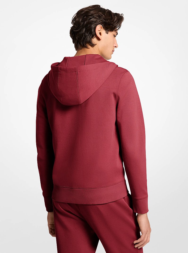Hoodie en m&eacute;lange de coton &agrave; fermeture &eacute;clair et &agrave; logo in BORDEAUX | Michael Kors