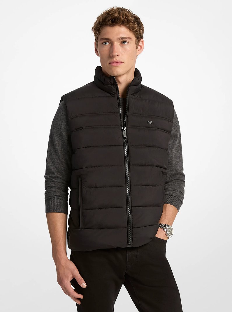 Glendale Quilted Nylon Vest in BLACK | Michael Kors
