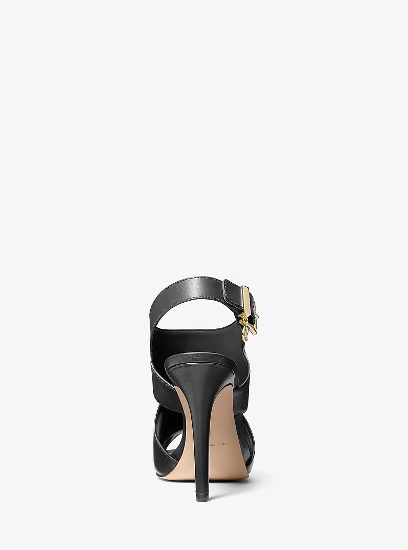 Harper Leather Sandal in BLACK | Michael Kors