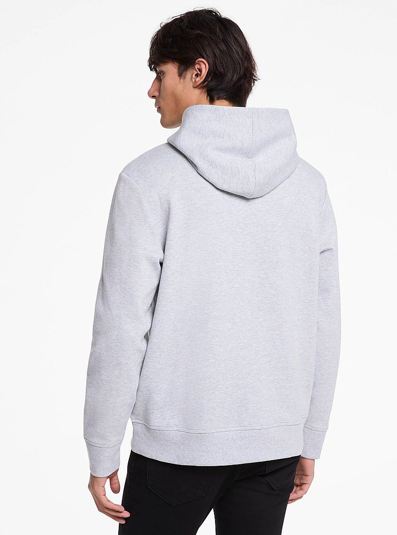Logo Cotton Blend Hoodie in HEATHER GREY | Michael Kors