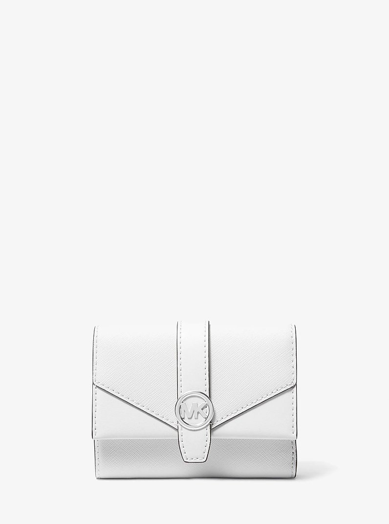 Greenwich Medium Leather Trifold Wallet in OPTIC WHITE | Michael Kors