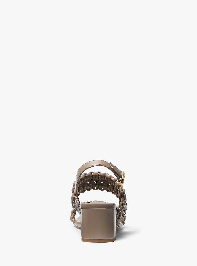 Audrina Woven Block Heel Sandal in BIRCH | Michael Kors