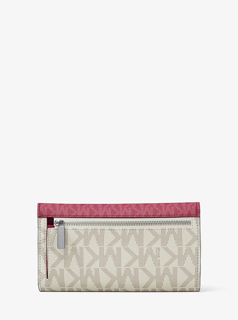 Jet Set Travel Signature Logo Tri-Fold Wallet in MAROON - Sale