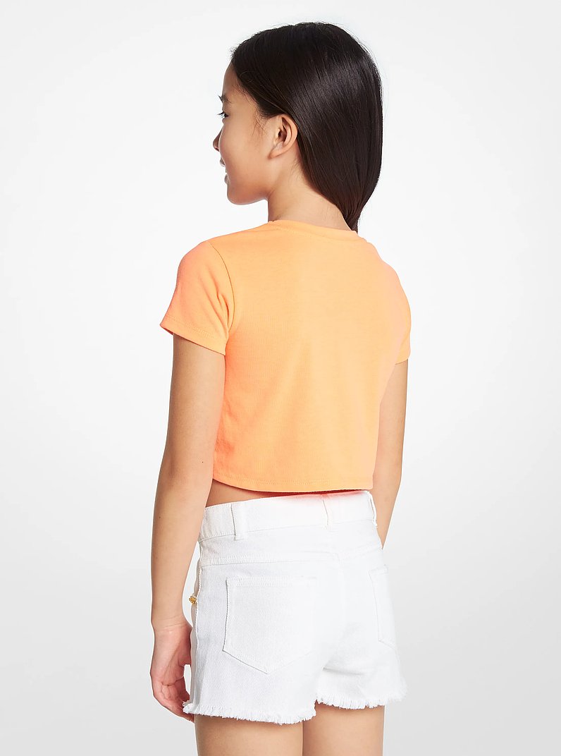 T-shirt en jersey extensible nou&eacute; &agrave; l'avant in P&Ecirc;CHE | Michael Kors