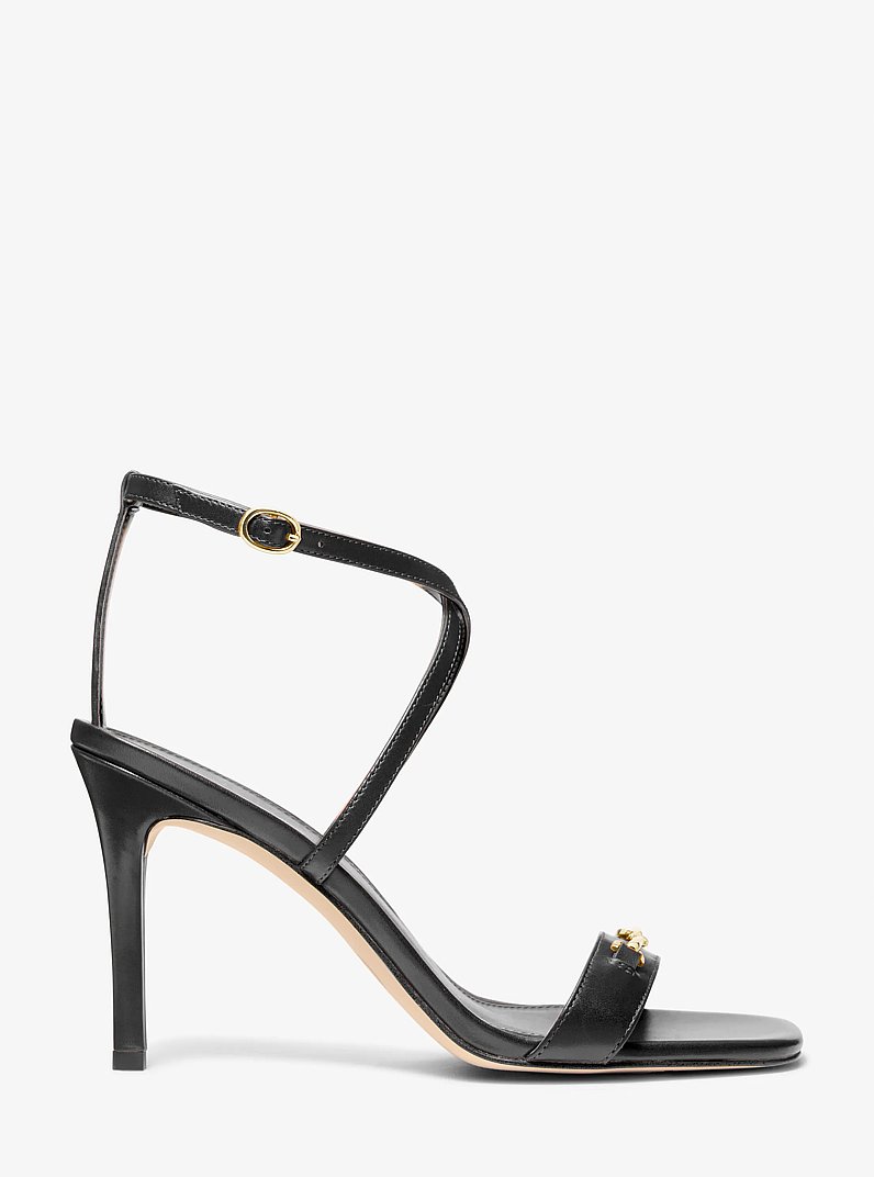 Lena Leather Sandal in BLACK | Michael Kors